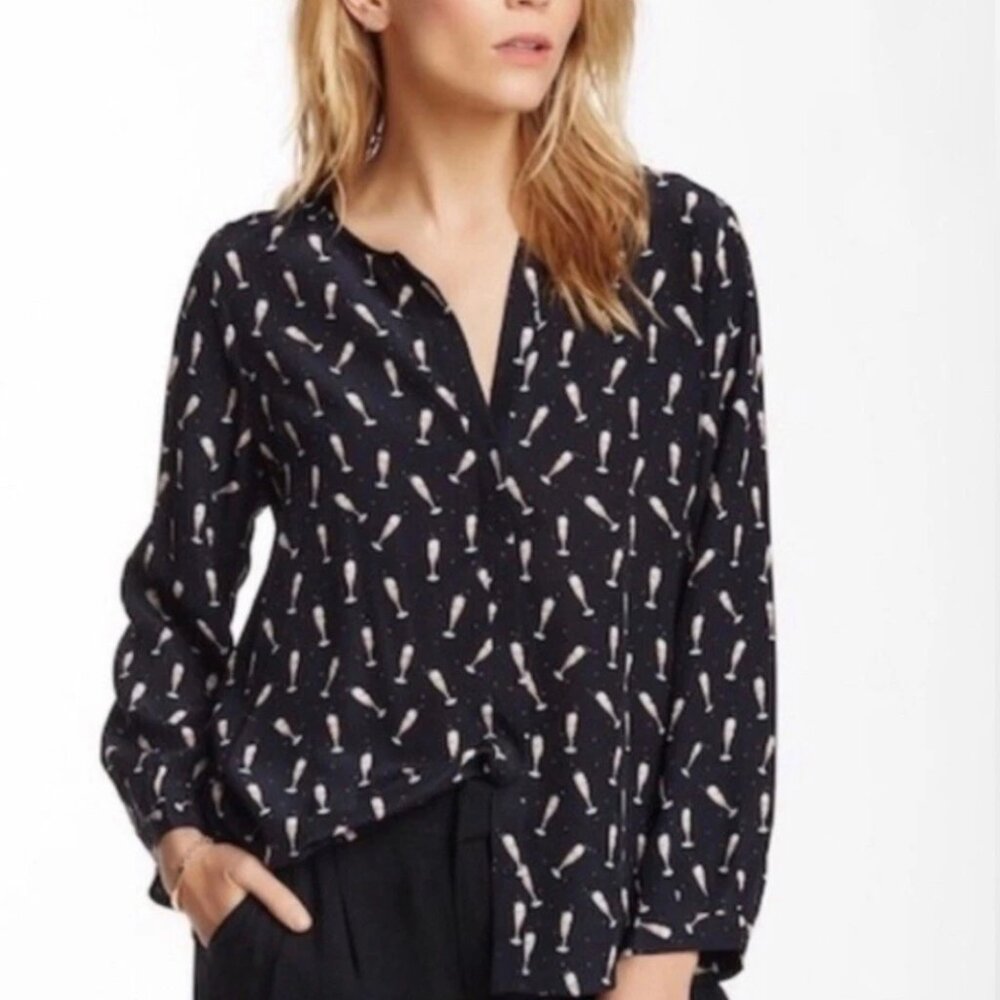 NWT Joie Purine Pink Champagne 100% silk blouse